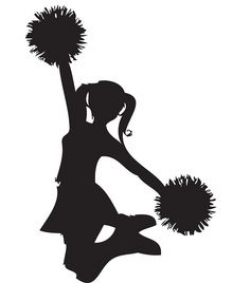 FREE cheer sillohette clip art black and white | Cheerleader clip ...