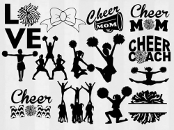 Cheerleader SVG Bundle, Cheer clipart, Cheer cut files, cheer mom ...