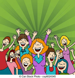 cheering clipart wow people an image of a group of people amazed ...