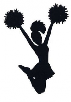 FREE cheer sillohette clip art black and white | Cheerleader clip ...
