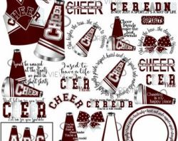 Maroon Cheer clipart MORE COLORS cheerleader clip art