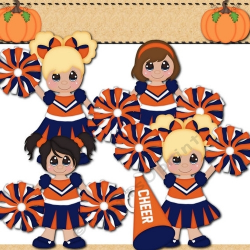 Cheerleader Clipart-Orange and Blue - CUP734560_1141 | Craftsuprint