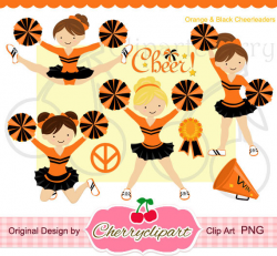 Orange Cheerleader Clipart