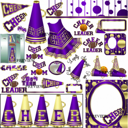 Purple Cheerleader Clipart
