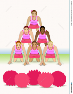 Cheerleader Pyramid Illustration 5309462 - Megapixl