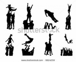 Cheerleader Silhouettes Set 3 - with 8 digital graphics PNG ...