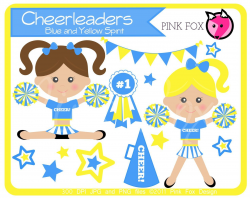 INSTANT DOWNLOAD - cheerleader clip art, cheer clipart, cheerleader ...