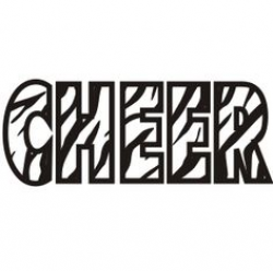 Black and white cheerleader pompoms and megaphone | Outlines, Cheer ...