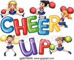 EPS Illustration - Cheerleaders and word cheer up. Vector Clipart ...