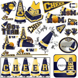Cheerleader Navy Yellow clipart Making And Designing Spirit Sticks ...