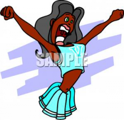 African American Cheerleader - Royalty Free Clipart Picture