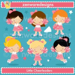 Cheerleader Clipart - Cute little cheerleaders for printables ...