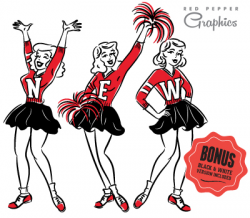 Red Pepper Graphics | Vintage style clipart graphics Retro ...