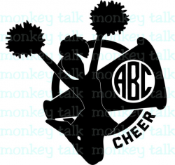 Cheer Cheerleader Megaphone Monogram Instant Download Includes