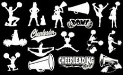 Cheerleader Silhouettes // Cheer Silhouette // Cheering Clipart ...