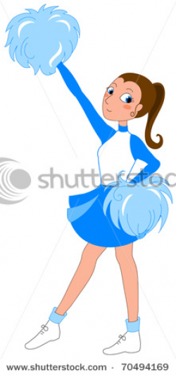 Picture of a High School or College Aged Girl Cheerleader in a Blue ...
