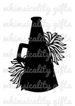 Clipart Cheerleader Pom Pom And Megaphone In Blue Tones Royalty Free ...