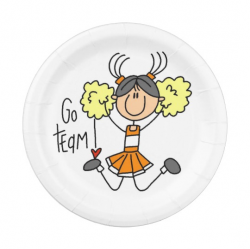 Orange Go Team Cheerleader Paper Plates | Zazzle.com