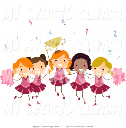 Sports Clip Art of a Girls Cheerleading by BNP Design Studio - #7197