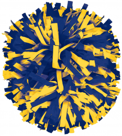 Ingenious Blue And Gold Pom Poms 2 Color Omni Cheer - Free Clipart