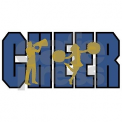 Cheer Blue and Gold Cheerleading Sticker (Rectangu by beehappi