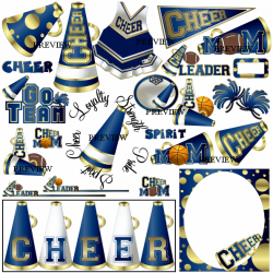 Cheerleader graphics to match your school colors. Megaphone ...