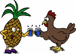 Clipart - Pineapple and Chicken - Cheers!