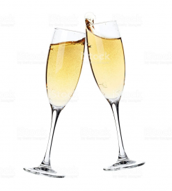 Cheers! Two champagne glasses. Isolated on white background ...