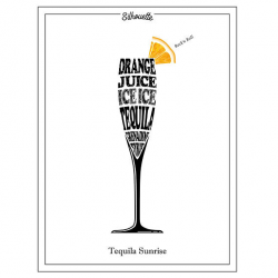 Cocktail Tequila sunrise Digital Clip Art cut orange silhouette ...