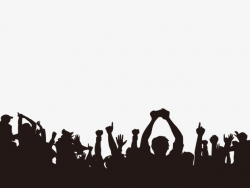 Cheering Crowd, Shout, Cheer, Black PNG Image and Clipart for Free ...