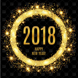 2018 Happy New Year glowing gold background Vector Image | Gold ...