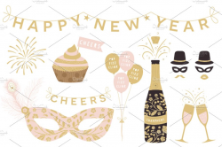 New Year Cliparts EPS & PNG