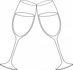 28+ Collection of Wine Glass Cheers Clipart Black And White | High ...