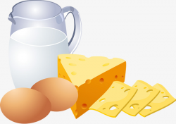 Eggs, Milk, Cheese Vector Illustration, Eggs, Milk, Cheese Vector ...