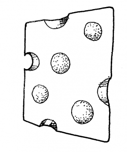 Cheese Slice Black And White Clipart