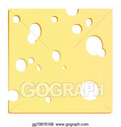 Vector Stock - Cheese slice square. Clipart Illustration ...