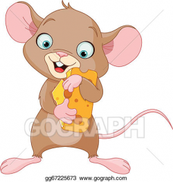 EPS Illustration - mouse holding a piece of cheese. Vector Clipart ...