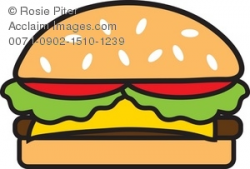 Clipart Illustration of a Cheeseburger