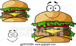 Vector Stock - Cartoon isolated fast food cheeseburger. Clipart ...