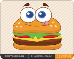 Cheeseburger Clipart - Hamburger Clipart - Burger Clipart - PNG JPEG