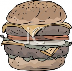 A Deluxe Double Cheeseburger - Royalty Free Clipart Picture
