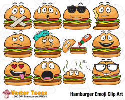 Hamburger Emoji Clip Art Digital Clipart Digital Graphics