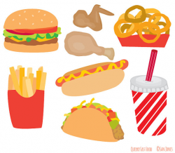 Food Clip Art - fast Food clip art - Burger, Fries, Hot Dog Clipart ...