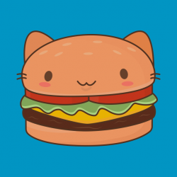 Kawaii Cat Burger T-Shirt - Cat Burger - T-Shirt | TeePublic