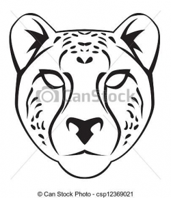Vector Illustration of cheetah face csp12369021 - Search Clipart ...