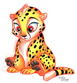 Cheetah Cub Drawing at GetDrawings.com | Free for personal use ...