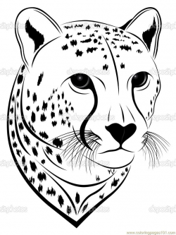 Coloring Pages Cheetah face (Mammals > Cheetah) - free printable ...