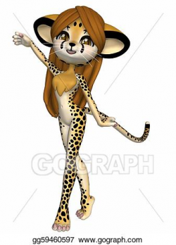 Drawing - Cute cheetah - toon figure. Clipart Drawing gg59460597 ...