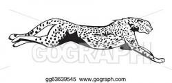 Vector Clipart - Cheetah jump. Vector Illustration gg63639545 - GoGraph
