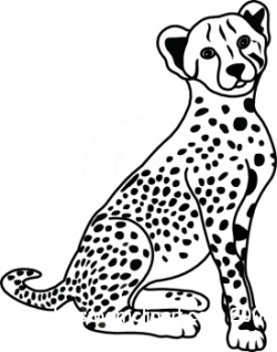Baby Cheetah Clipart Black And White - Letters